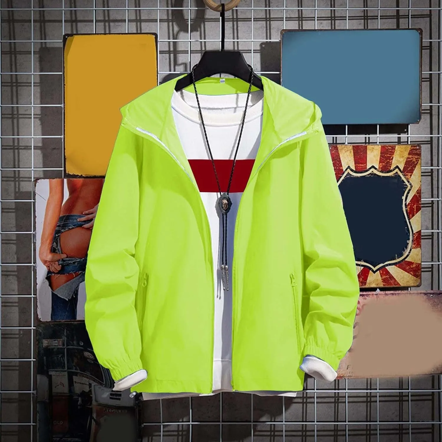 Men's Varsity Jacket Big and Tall Casual Bomber Jacket Fall Fashion Outerwear Coat Baseball Lightweight Jacket