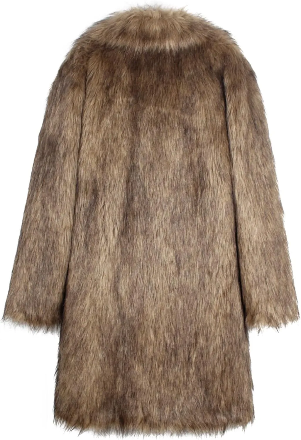 Men's Warm Thick Coat Jacket Faux Fur Fluffy Outwear Cardigan Winter Long Sleeve Overcoat Jacket Long Trench Coats