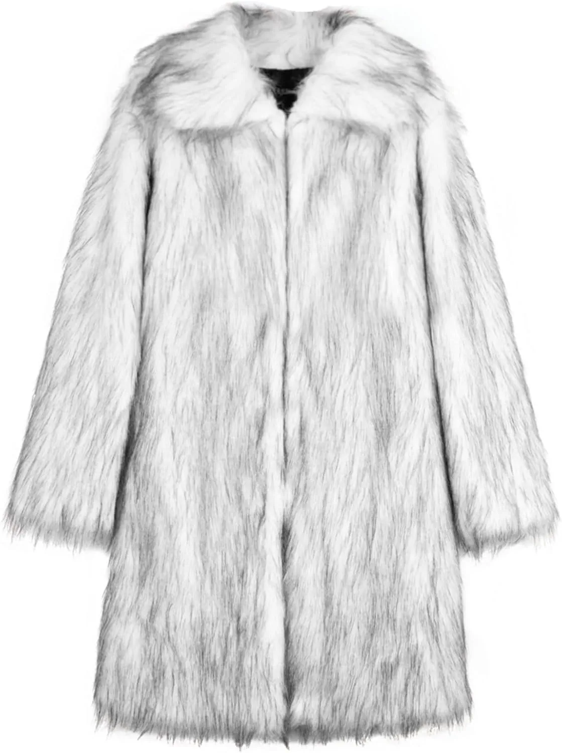 Men's Warm Thick Coat Jacket Faux Fur Fluffy Outwear Cardigan Winter Long Sleeve Overcoat Jacket Long Trench Coats