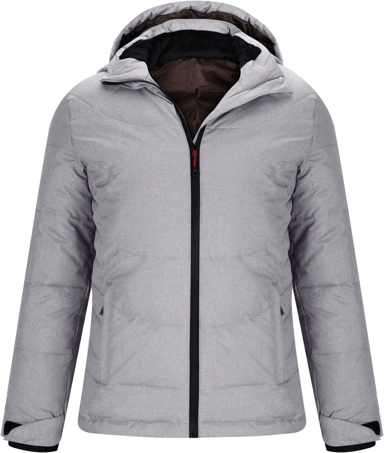 Men's Winter Hooded Down Coats Warm Puffer Jacket Cotton Padded Waterproof Outerwear with Pockets