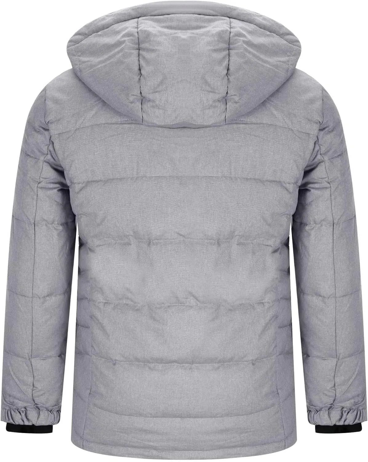 Men's Winter Hooded Down Coats Warm Puffer Jacket Cotton Padded Waterproof Outerwear with Pockets