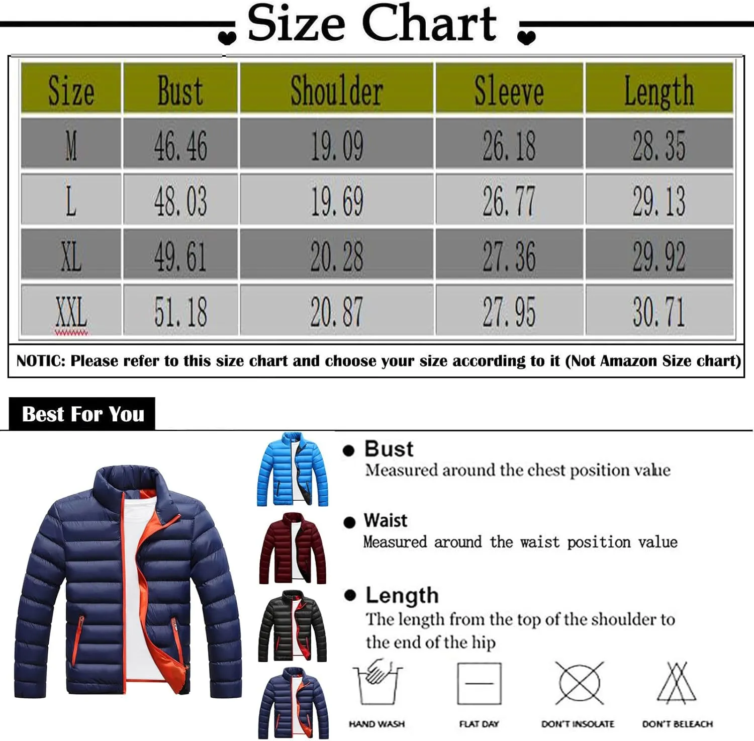 Men's Winter Puffer Jacket Fleece Warm Lightweight Coat Outerwear Cold Weather Chompas Para Hombre, M-2XL