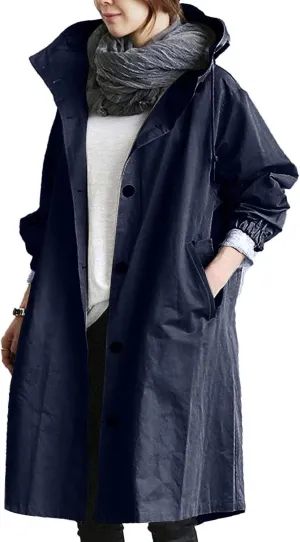 Mid Long Classic Lapel Windproof Womens Elegant Windbreaker Wild Winter Women'S Coat Belted Outerwear Casual Jackets