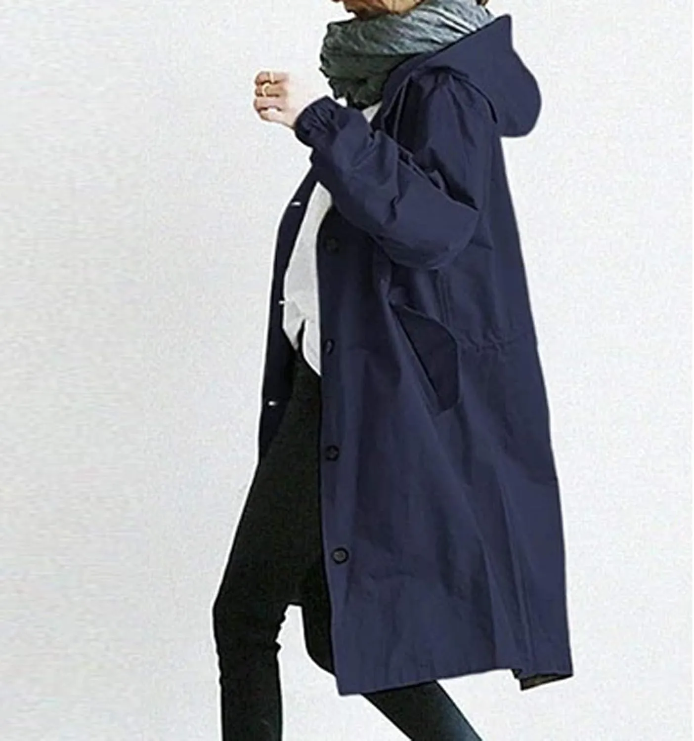 Mid Long Classic Lapel Windproof Womens Elegant Windbreaker Wild Winter Women'S Coat Belted Outerwear Casual Jackets
