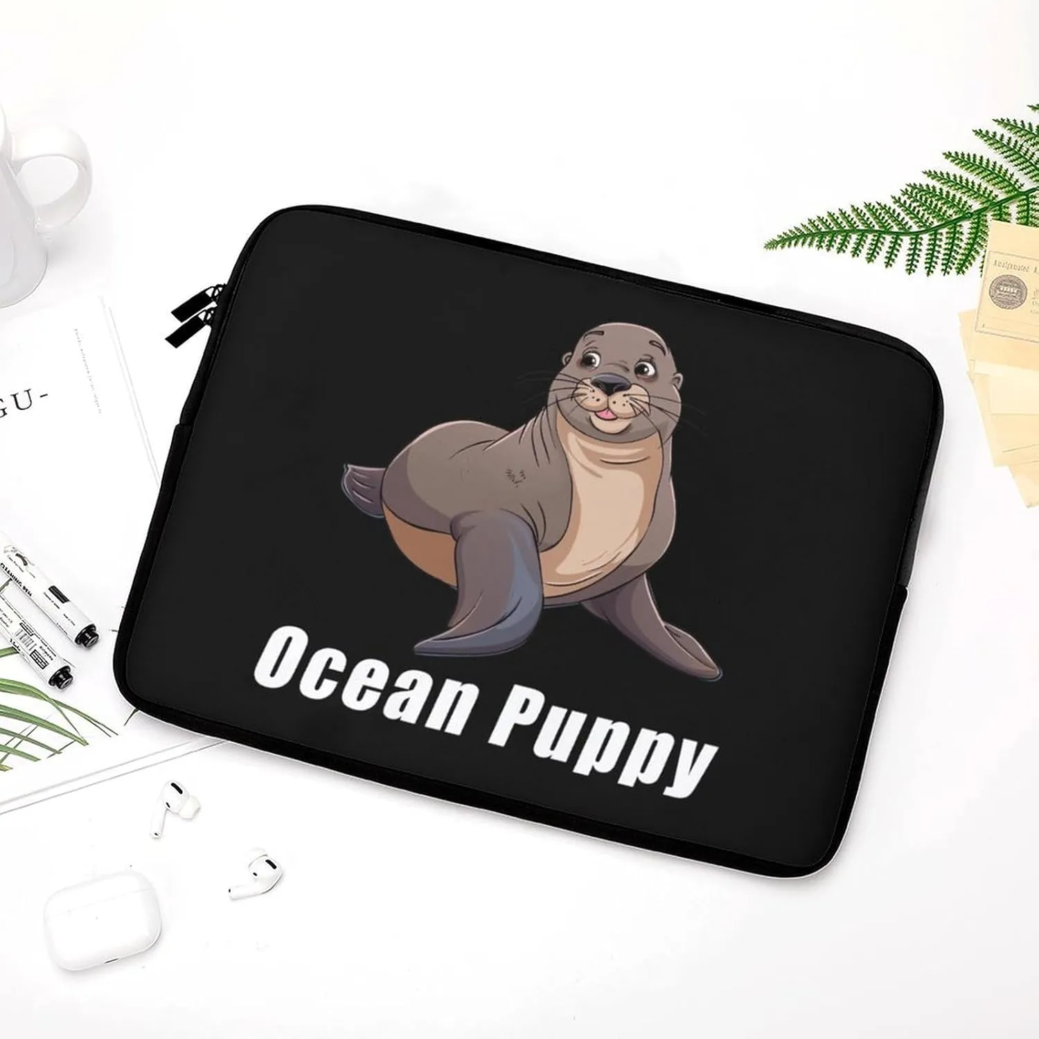 Ocean Puppy Seal Laptop Case Sleeve Bag 12inch Durable Shockproof Protective Computer Carrying Cover Briefcase