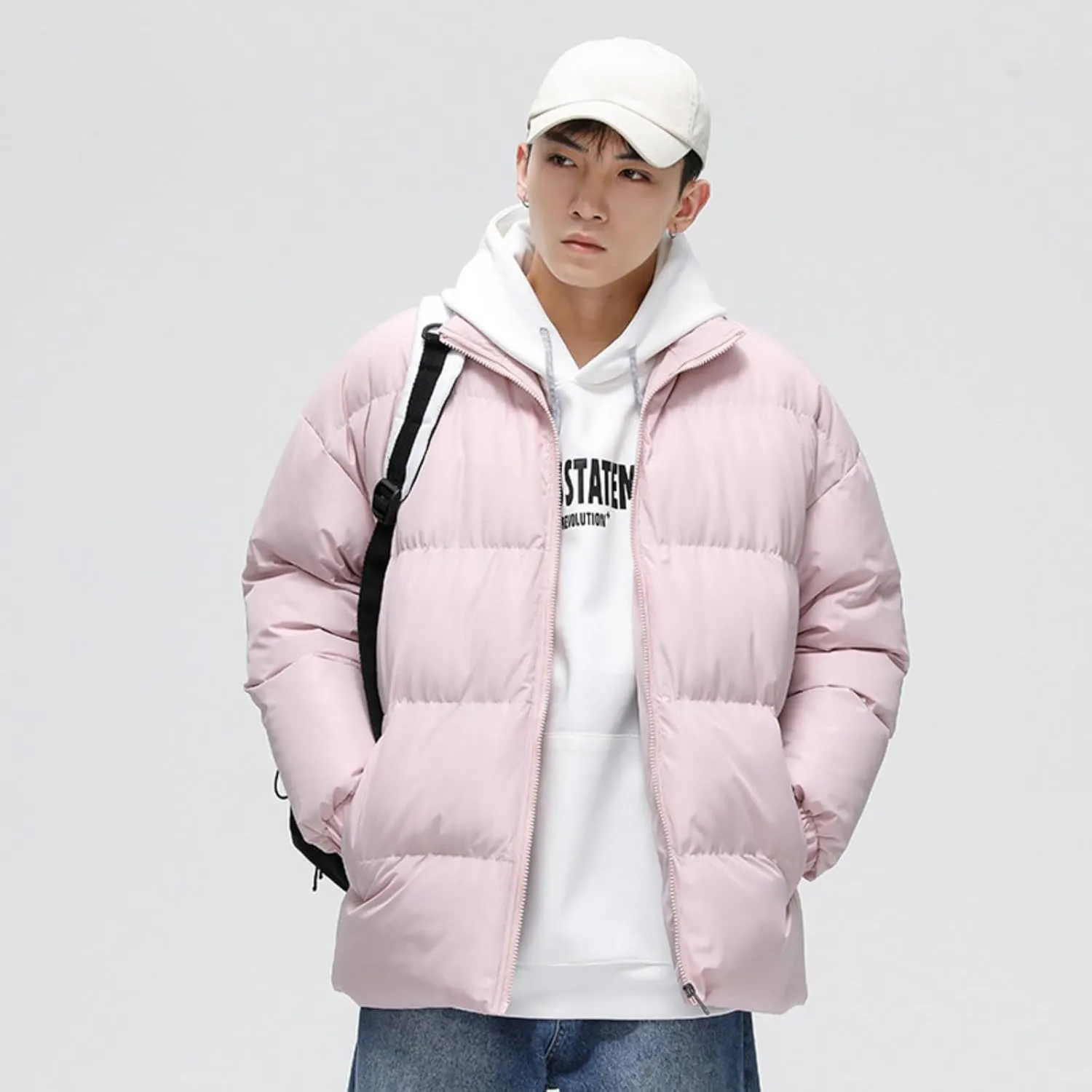 OTFTHPCW Men's winter cotton Hong Kong style down jacket