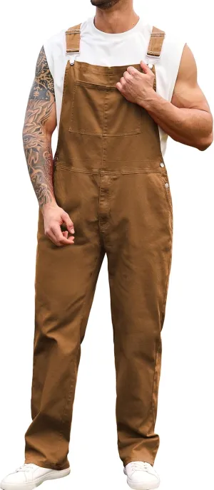 Overalls for Men Fashion Coveralls Work Utility Denim Women Bib Jumpsuit with Pockets