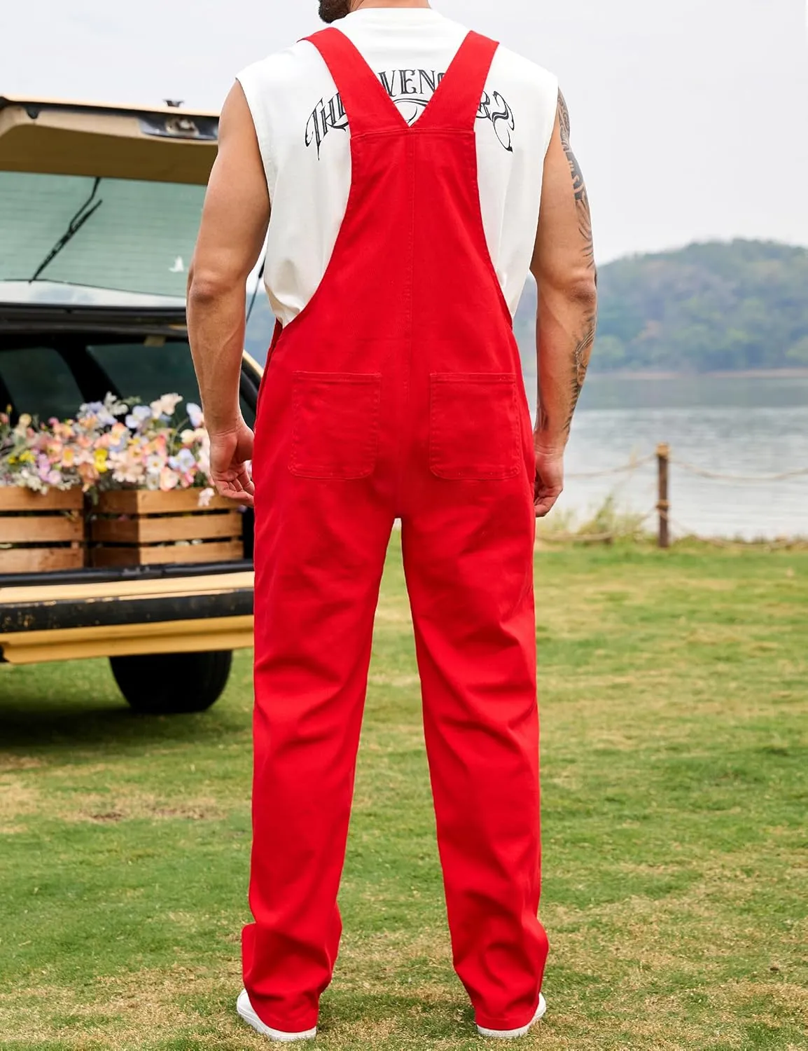 Overalls for Men Fashion Coveralls Work Utility Denim Women Bib Jumpsuit with Pockets
