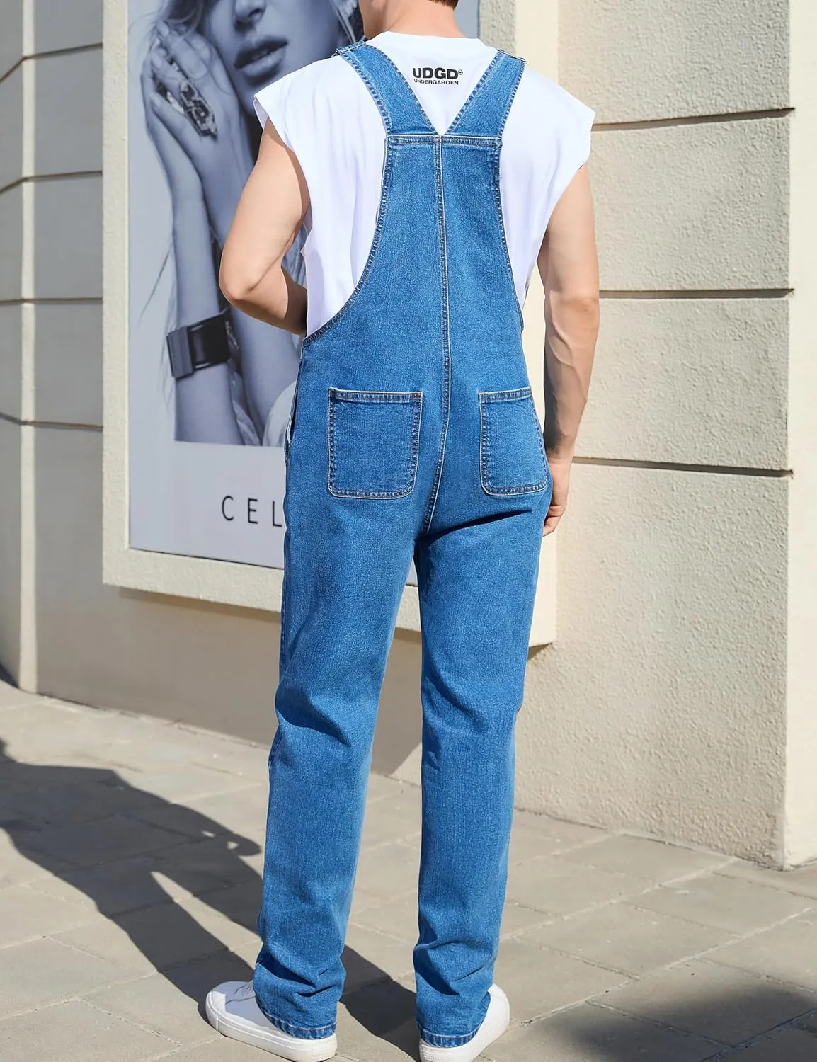 Overalls for Men Fashion Coveralls Work Utility Denim Women Bib Jumpsuit with Pockets