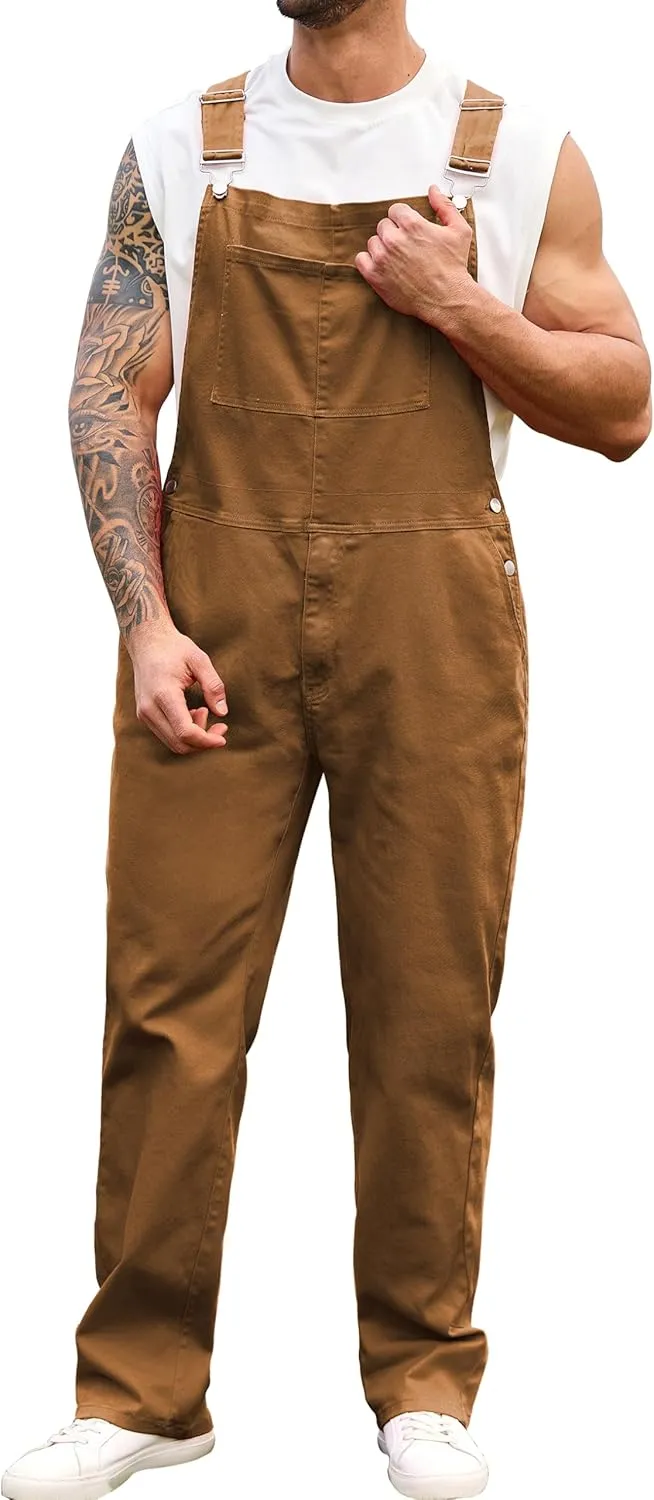 Overalls for Men Fashion Coveralls Work Utility Denim Women Bib Jumpsuit with Pockets