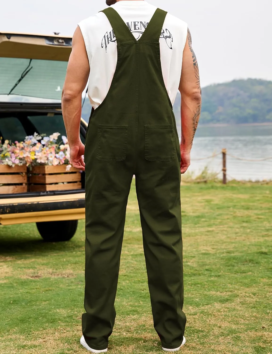 Overalls for Men Fashion Coveralls Work Utility Denim Women Bib Jumpsuit with Pockets