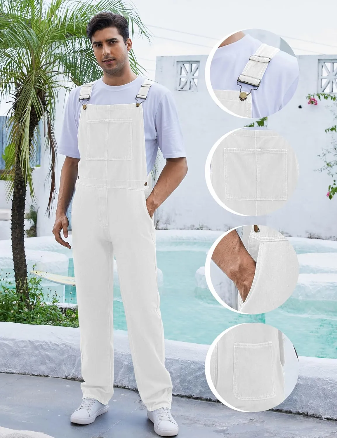 Overalls for Men Fashion Coveralls Work Utility Denim Women Bib Jumpsuit with Pockets