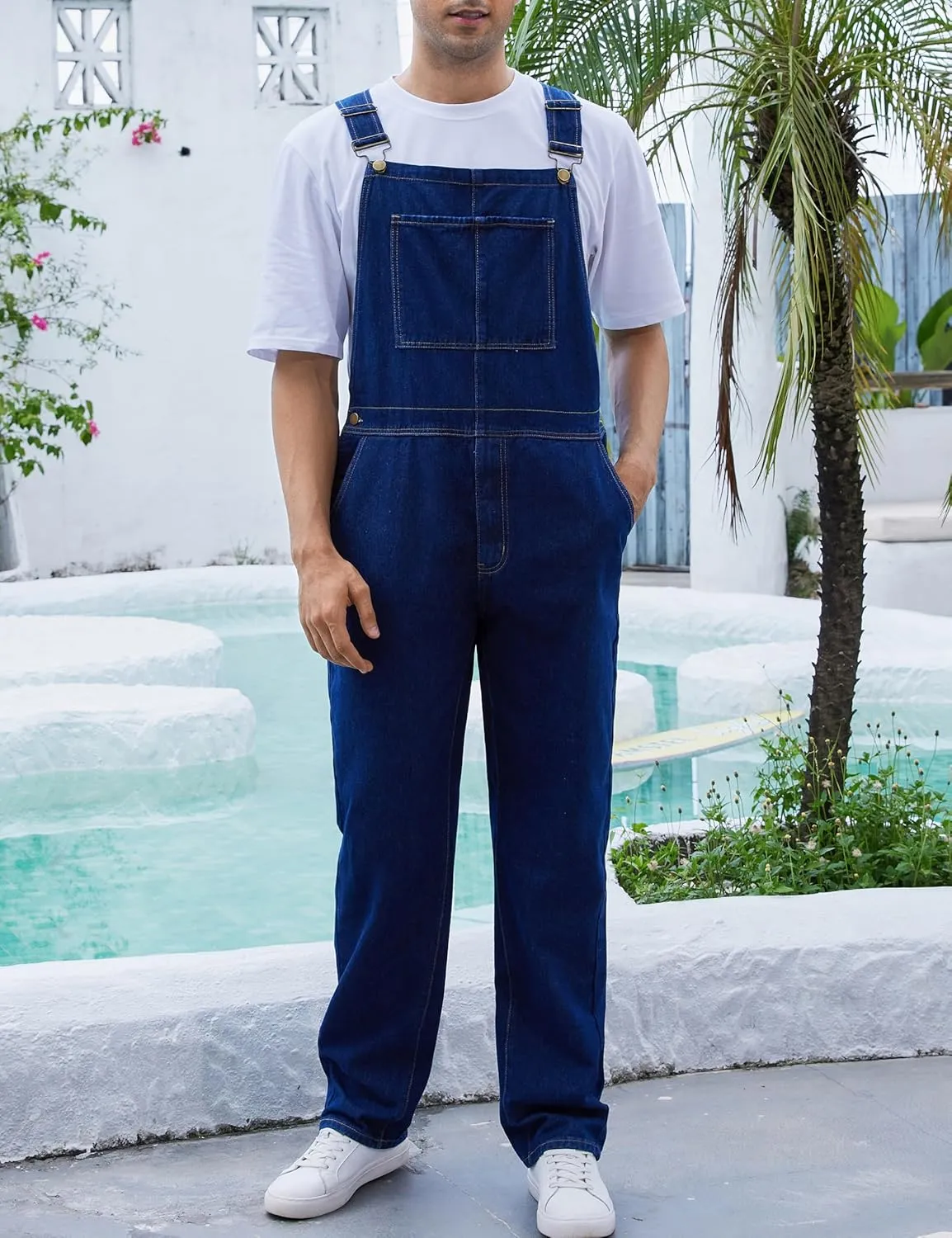 Overalls for Men Fashion Coveralls Work Utility Denim Women Bib Jumpsuit with Pockets