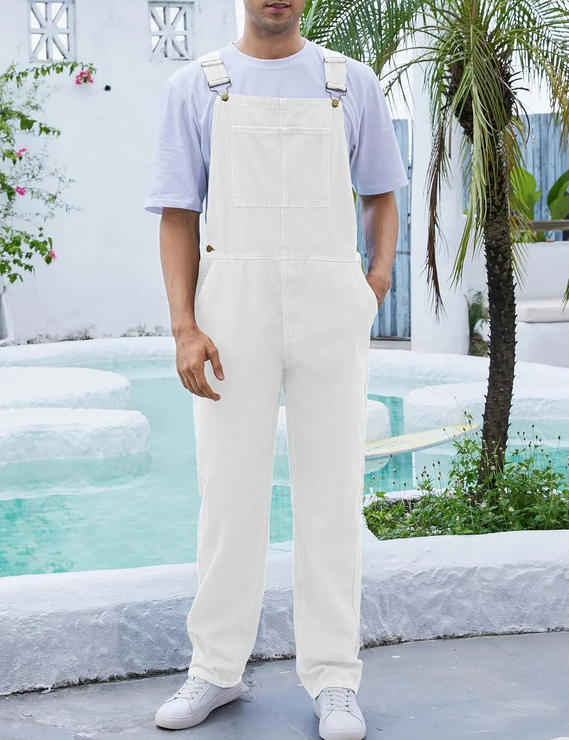 Overalls for Men Fashion Coveralls Work Utility Denim Women Bib Jumpsuit with Pockets