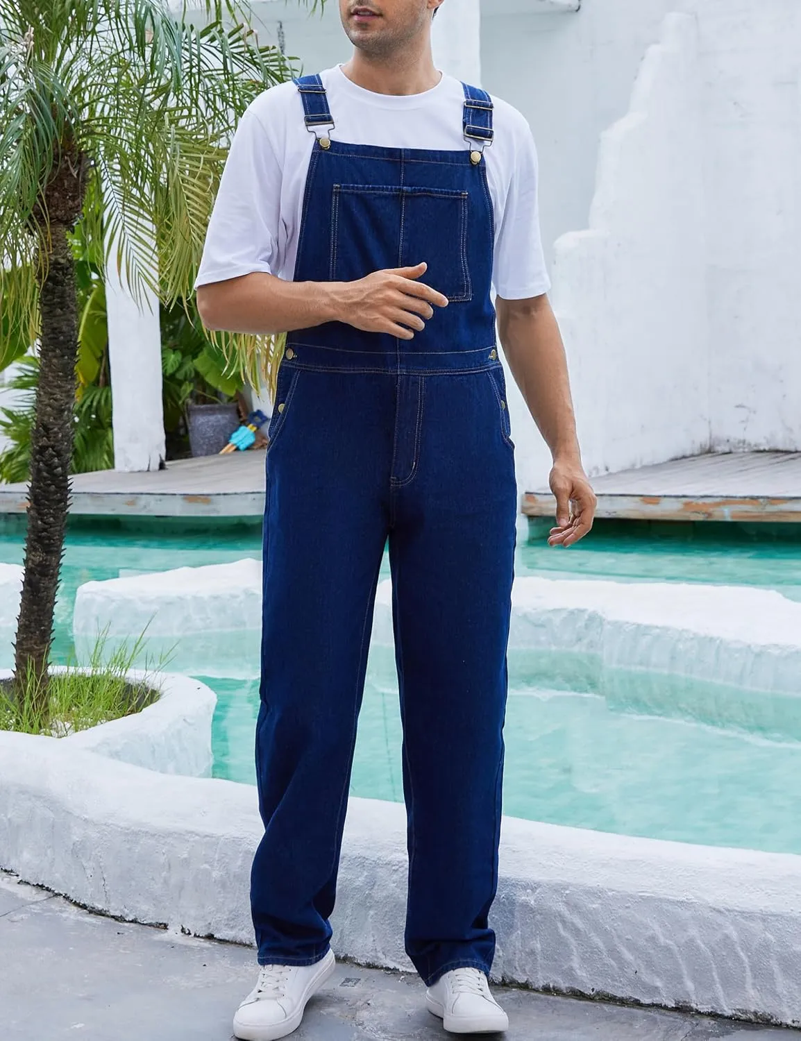Overalls for Men Fashion Coveralls Work Utility Denim Women Bib Jumpsuit with Pockets
