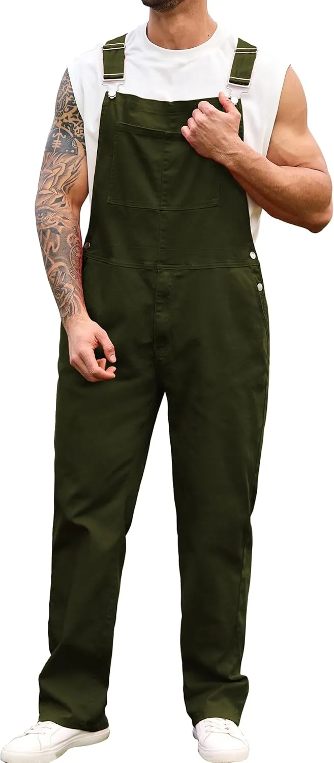 Overalls for Men Fashion Coveralls Work Utility Denim Women Bib Jumpsuit with Pockets