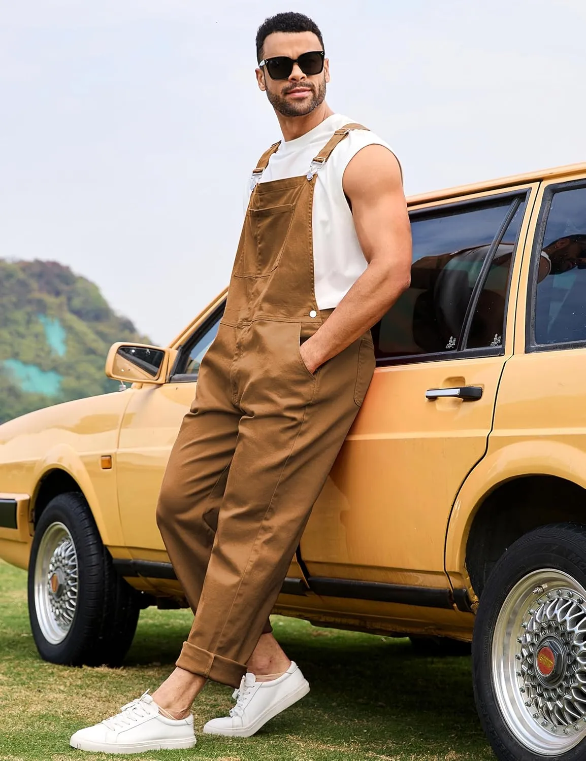 Overalls for Men Fashion Coveralls Work Utility Denim Women Bib Jumpsuit with Pockets