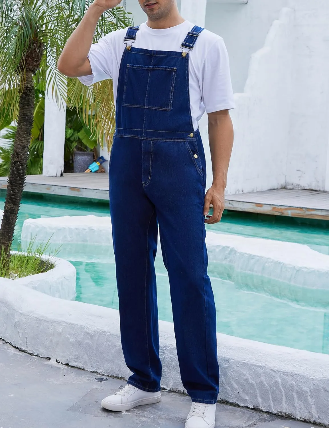 Overalls for Men Fashion Coveralls Work Utility Denim Women Bib Jumpsuit with Pockets