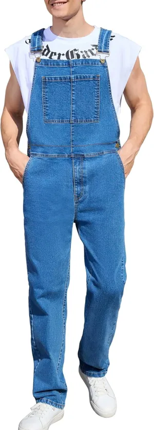 Overalls for Men Fashion Coveralls Work Utility Denim Women Bib Jumpsuit with Pockets