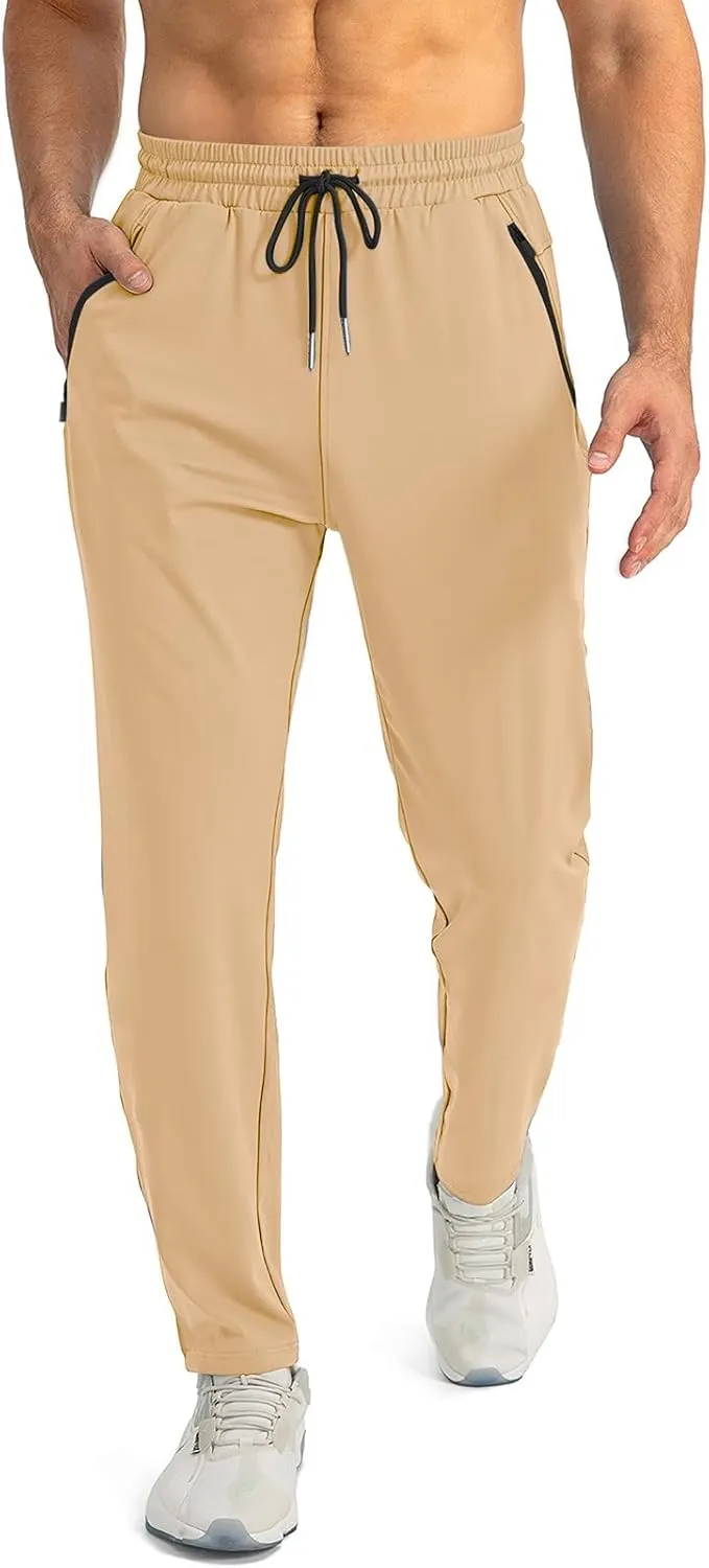 Palcomfy Pants for Me - Mens Gym Pants with Zipper Pockets Breathable Quick Dry Pants Stretch Outdoor Glide Pants Men