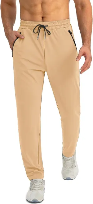 Palcomfy Pants for Me - Mens Gym Pants with Zipper Pockets Breathable Quick Dry Pants Stretch Outdoor Glide Pants Men