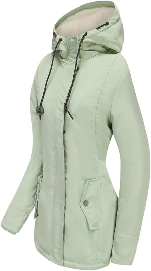 Parker Coat Lambswool Cotton Coat Women'S Thickened Padded Cotton Jacket Hooded Jacket