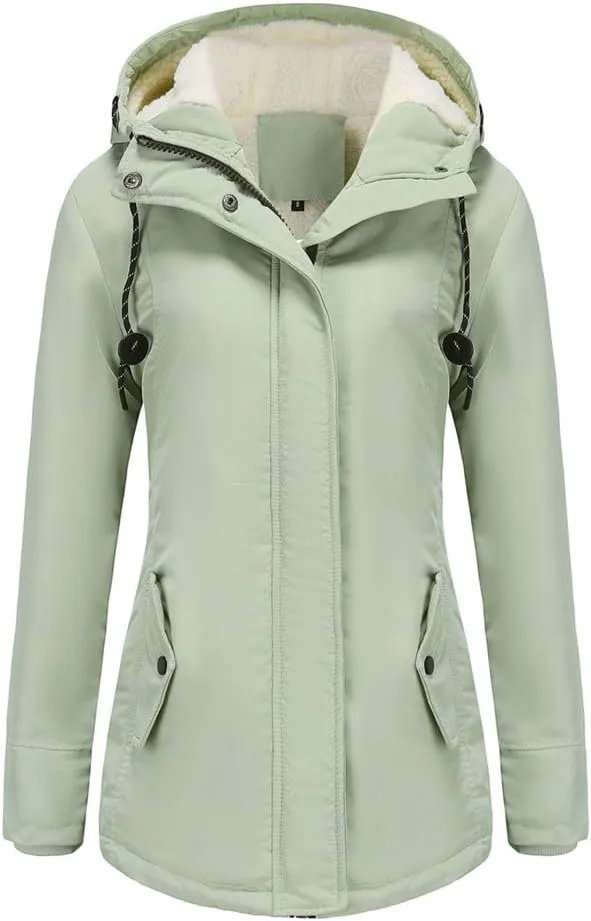 Parker Coat Lambswool Cotton Coat Women'S Thickened Padded Cotton Jacket Hooded Jacket