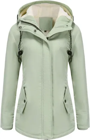 Parker Coat Lambswool Cotton Coat Women'S Thickened Padded Cotton Jacket Hooded Jacket
