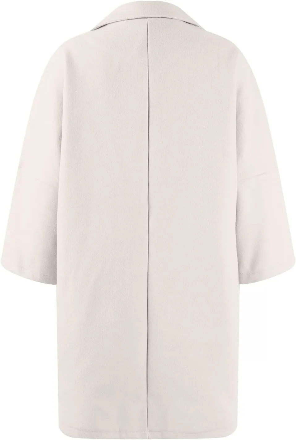Pea Coats for Women Trendy Lapel Button 3/4 Sleeve Coats Winter Double Breasted Wool Coats with Pockets