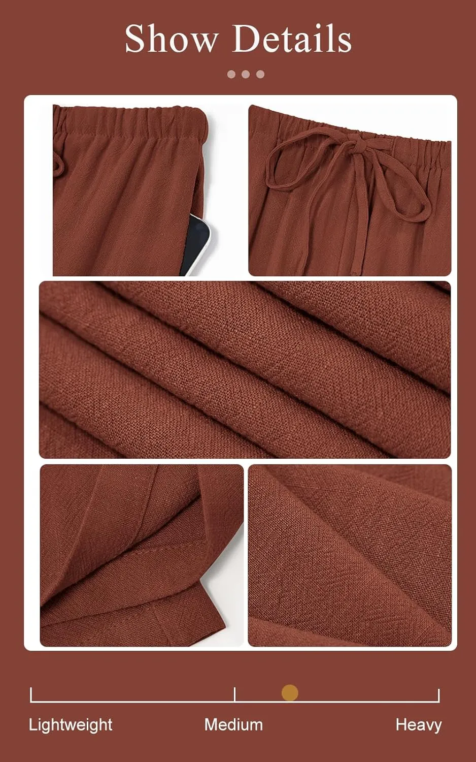 PRETTYGARDEN Summer Wide Leg Linen Pants Women with Pockets High Waist Drawstring Loose Casual Palazzo Lounge Pants Women