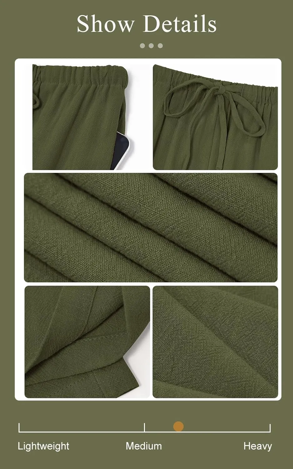 PRETTYGARDEN Summer Wide Leg Linen Pants Women with Pockets High Waist Drawstring Loose Casual Palazzo Lounge Pants Women