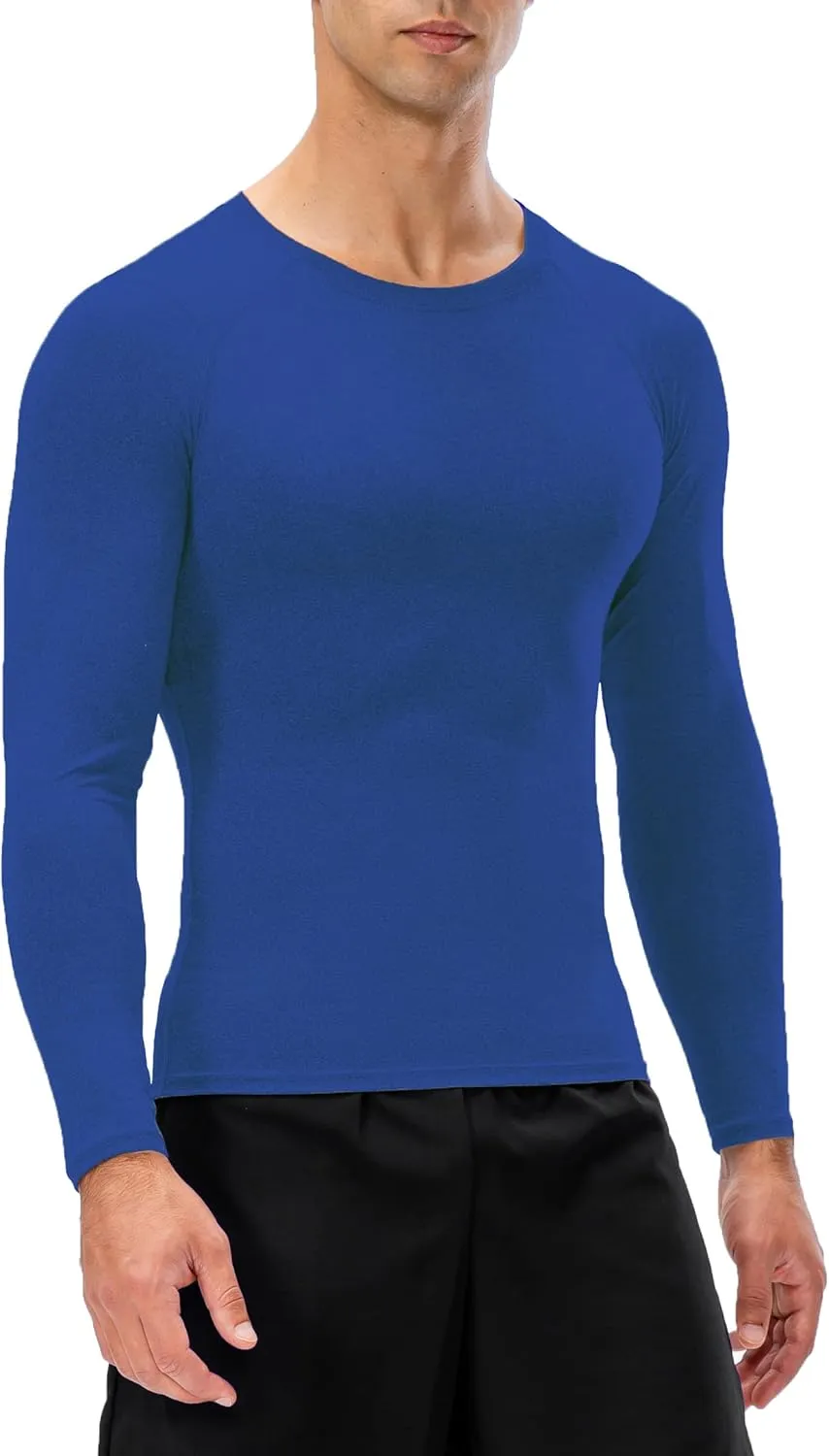 Queerier Men's Compression Shirts Workout T Shirt Long Sleeve Thermal Tops for Men Athletic Base Layer Gym Sports Underwear