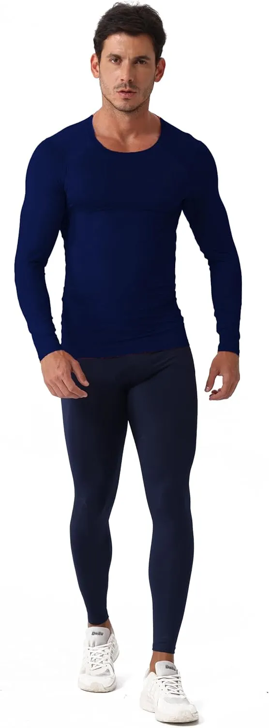 Queerier Men's Compression Shirts Workout T Shirt Long Sleeve Thermal Tops for Men Athletic Base Layer Gym Sports Underwear