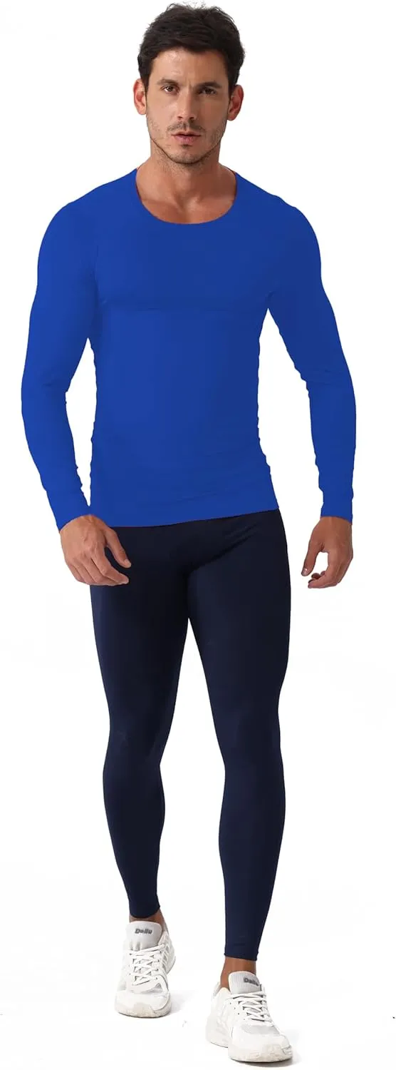 Queerier Men's Compression Shirts Workout T Shirt Long Sleeve Thermal Tops for Men Athletic Base Layer Gym Sports Underwear