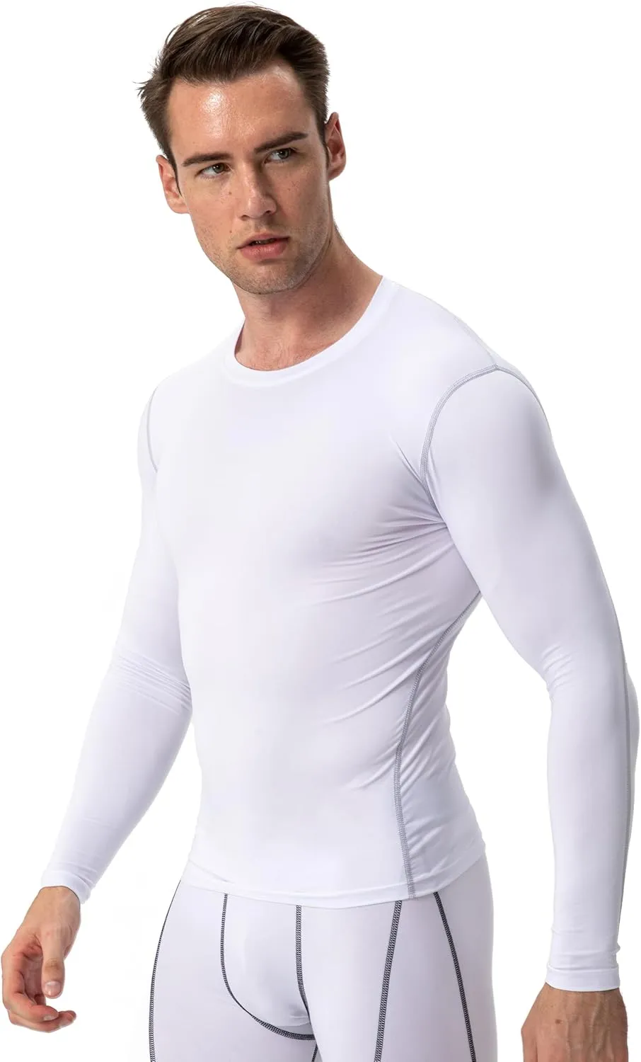 Queerier Men's Compression Shirts Workout T Shirt Long Sleeve Thermal Tops for Men Athletic Base Layer Gym Sports Underwear