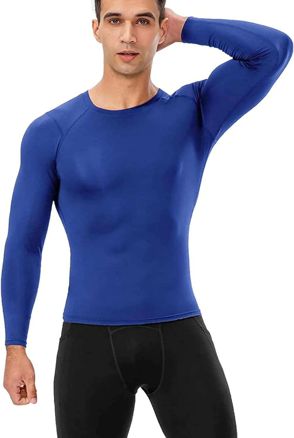Queerier Men's Compression Shirts Workout T Shirt Long Sleeve Thermal Tops for Men Athletic Base Layer Gym Sports Underwear