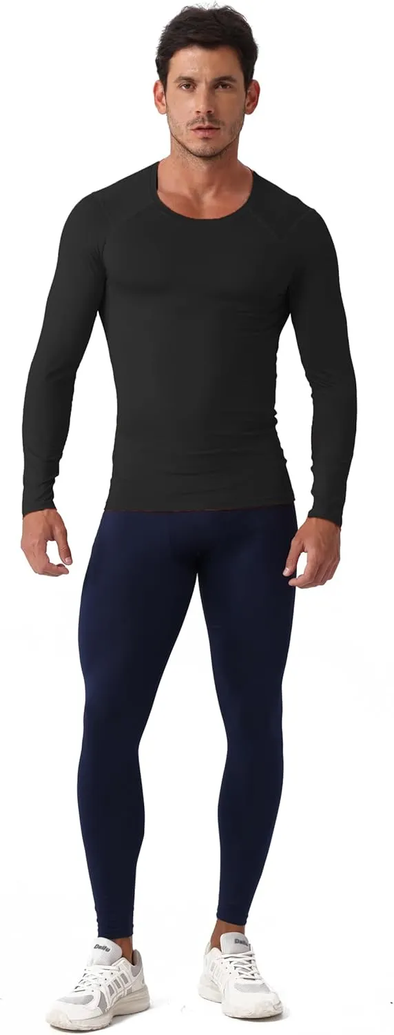Queerier Men's Compression Shirts Workout T Shirt Long Sleeve Thermal Tops for Men Athletic Base Layer Gym Sports Underwear