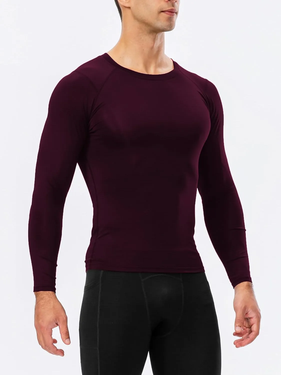 Queerier Men's Compression Shirts Workout T Shirt Long Sleeve Thermal Tops for Men Athletic Base Layer Gym Sports Underwear