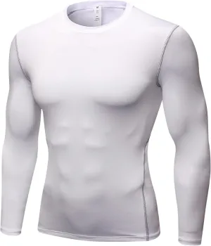 Queerier Men's Compression Shirts Workout T Shirt Long Sleeve Thermal Tops for Men Athletic Base Layer Gym Sports Underwear