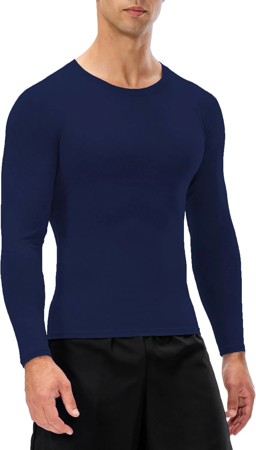Queerier Men's Compression Shirts Workout T Shirt Long Sleeve Thermal Tops for Men Athletic Base Layer Gym Sports Underwear