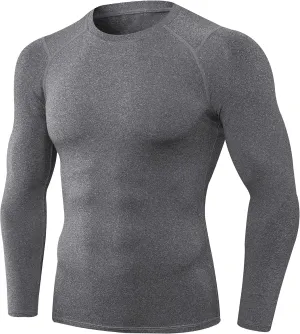 Queerier Men's Compression Shirts Workout T Shirt Long Sleeve Thermal Tops for Men Athletic Base Layer Gym Sports Underwear