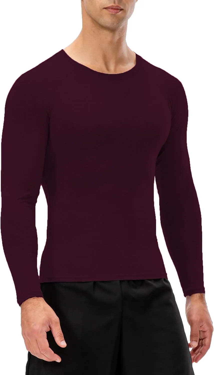 Queerier Men's Compression Shirts Workout T Shirt Long Sleeve Thermal Tops for Men Athletic Base Layer Gym Sports Underwear