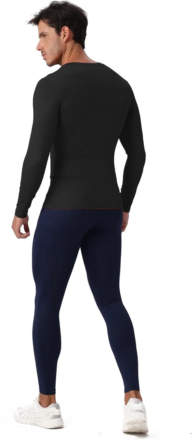 Queerier Men's Compression Shirts Workout T Shirt Long Sleeve Thermal Tops for Men Athletic Base Layer Gym Sports Underwear