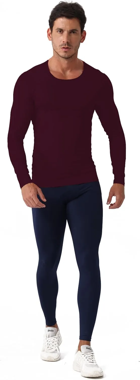 Queerier Men's Compression Shirts Workout T Shirt Long Sleeve Thermal Tops for Men Athletic Base Layer Gym Sports Underwear