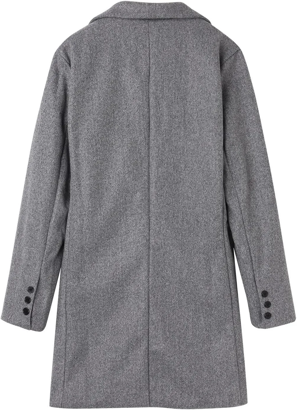 QWENTMTNTY Wool Pea Coats for Men Winter Slim Fit Casual Single Breasted Trench Coat Mid-Length Thermal Business Peacoat