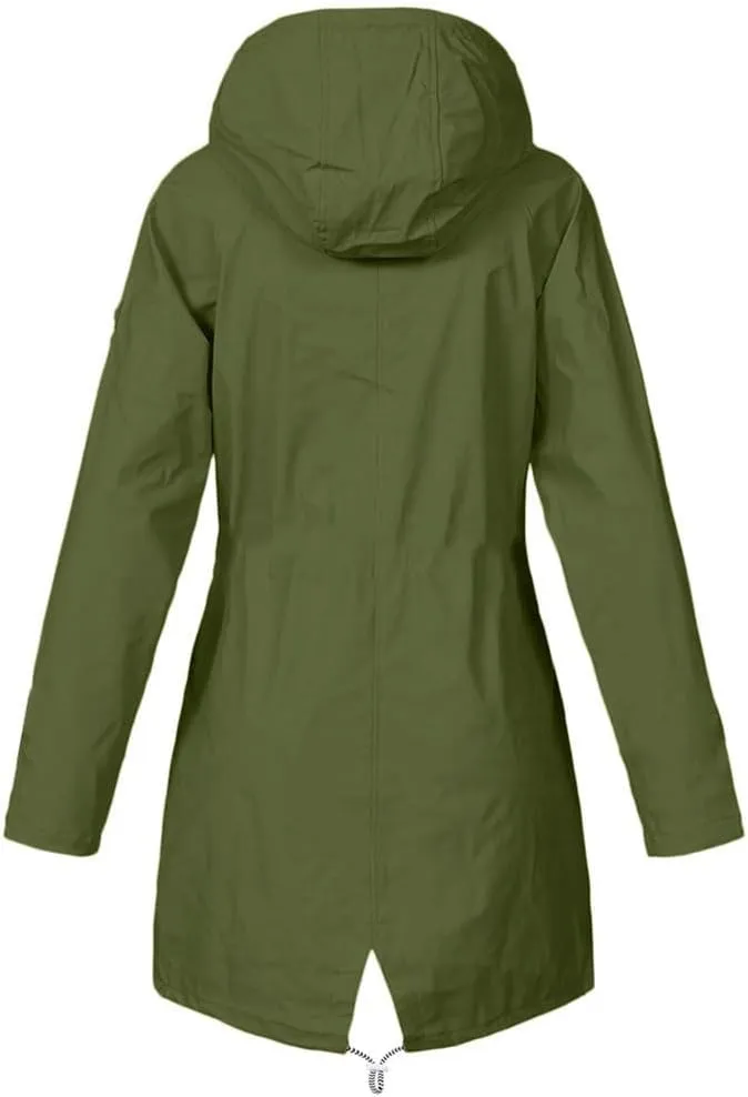 Rain Coats for Women Waterproof with Hood Thickened Fleece Lined Raincoat Casual Solid Lightweight Rain Coats