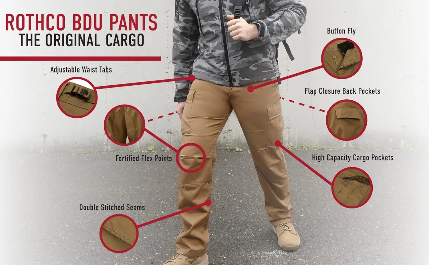 Rothco Camo Tactical BDU Pants Camo Cargo Pants