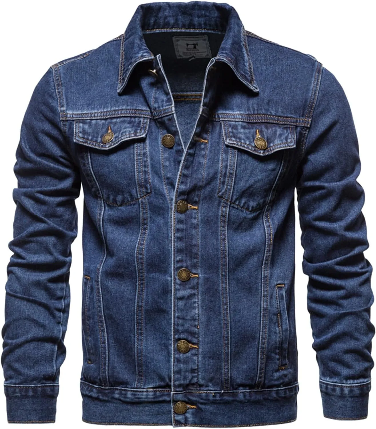 RTRDE Men's Jacket Jean Denim Jacket Casual Slim Fit Button Down Trucker Jacket Coat Fashion, M-3XL
