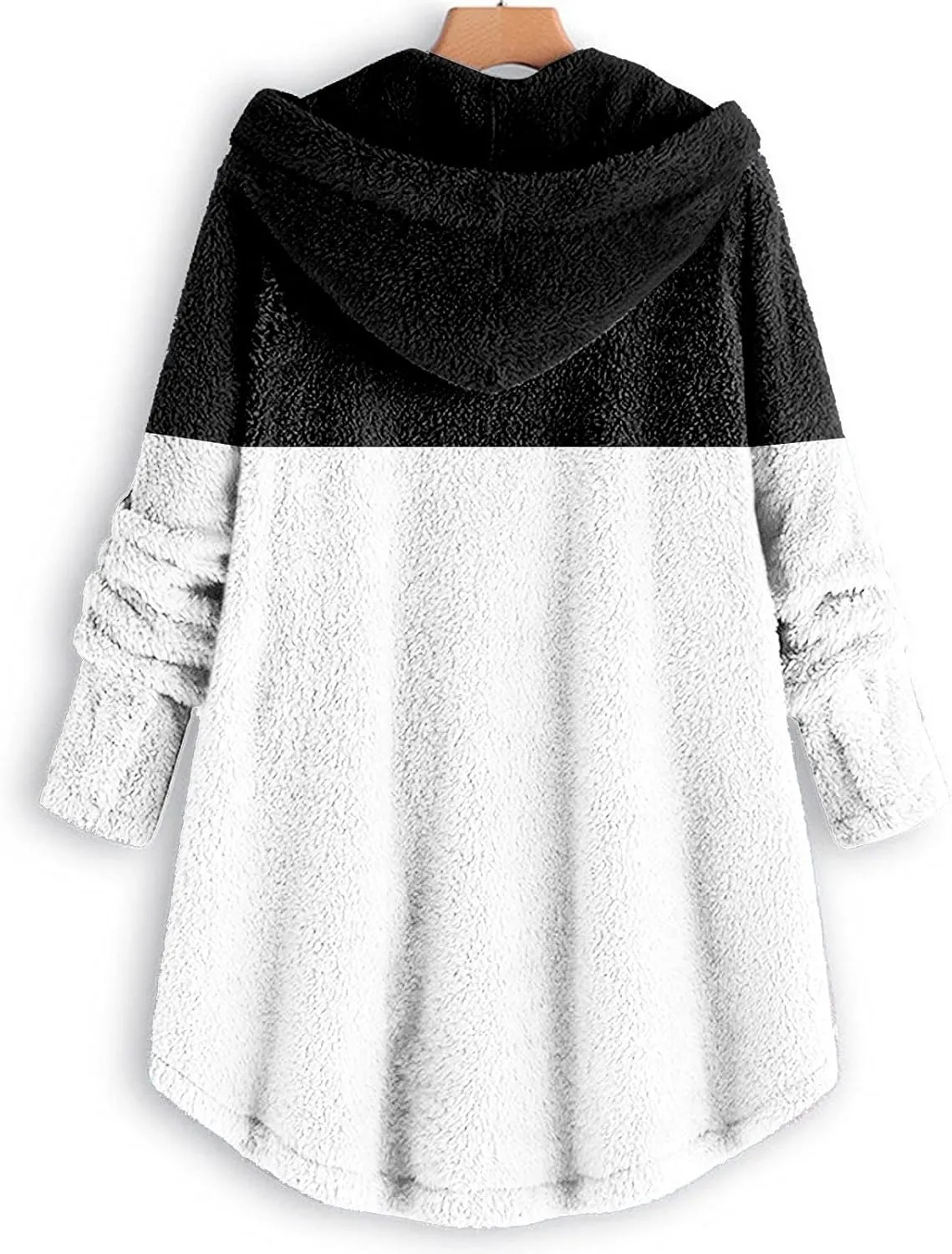 SHAOBGE Front Coat Women's Spliced Button Pocket Split Fashion Casual Long Sleeve Plush Coat Women plus Size Coats