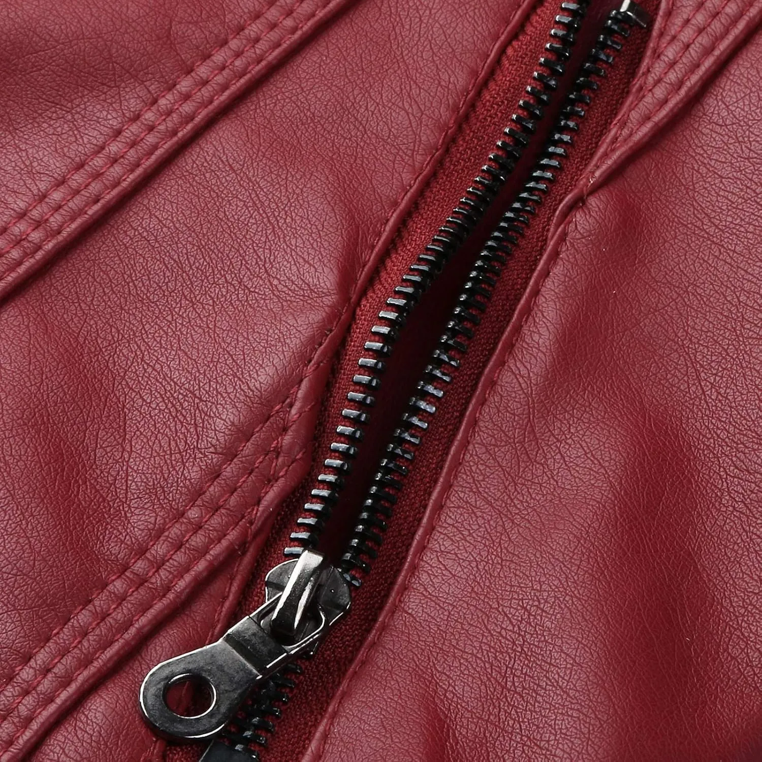 SHAOBGE Jacket Long Leather Women's Slim Zip Belt Tops Stand Jacket Suit Collar Motorcycle Coat Women's Coat Jackets